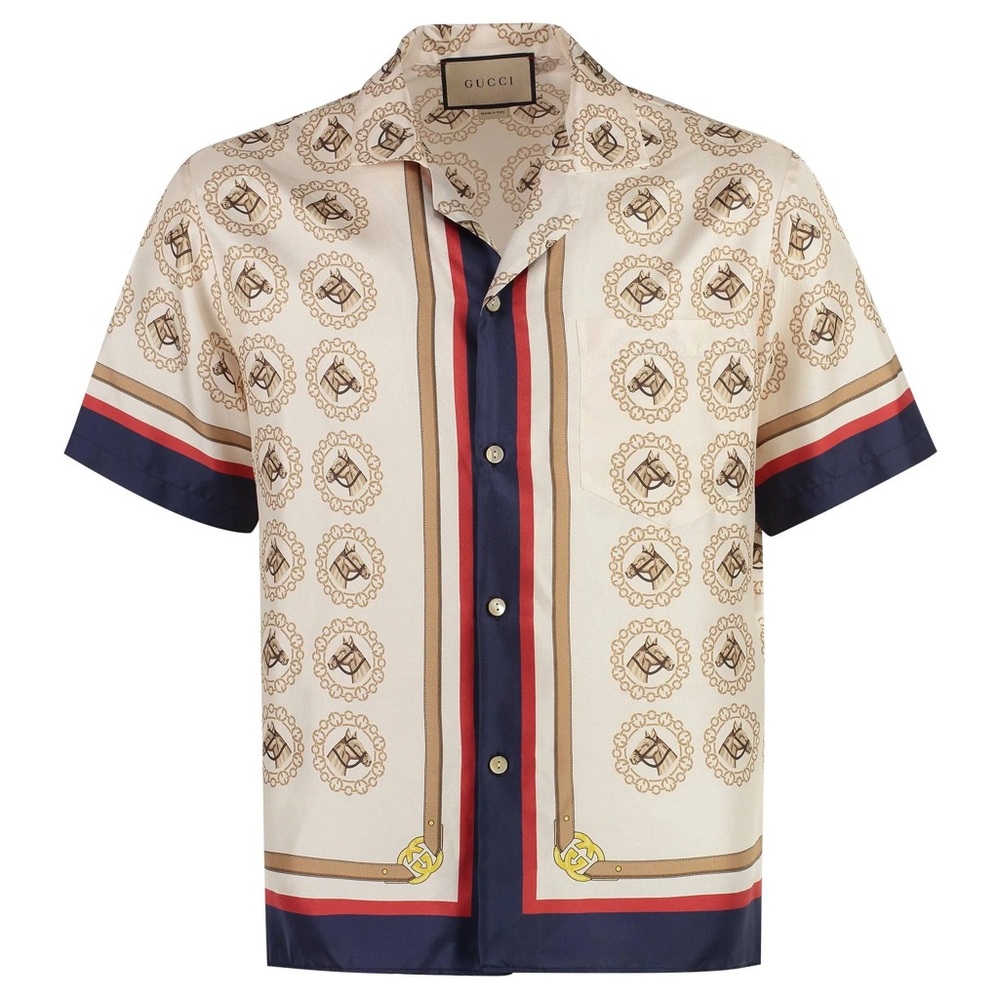 Gucci Silk Printed Button Down Shirt